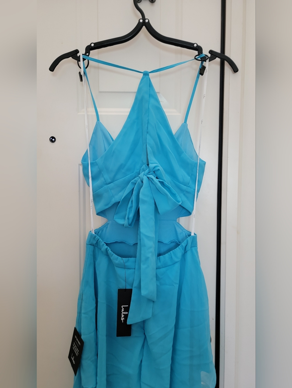 Lulu's Aqua Blue Tier And Now Ruffle Maxi Dress Sz XS - Picture 6 of 11
